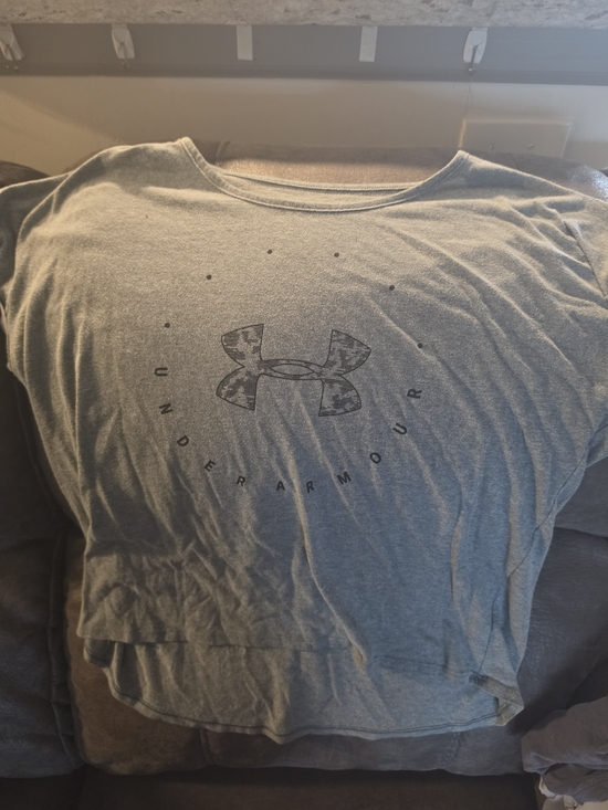 Under Armour Tops - Under Armour Gray Logo Tee